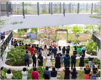 Inauguration day garden inside school