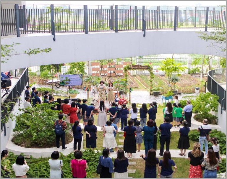 Inauguration day garden inside school